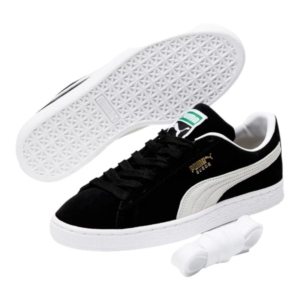Puma Suede Classic Xxi Sneakers Mens 12, Womens 13.5 Shoes Black & White Box New - Picture 8 of 14